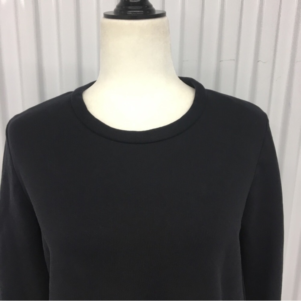 COS Black Long Sleeve Crewneck Sweatshirt Silk Accent Size: Small - Picture 8 of 15